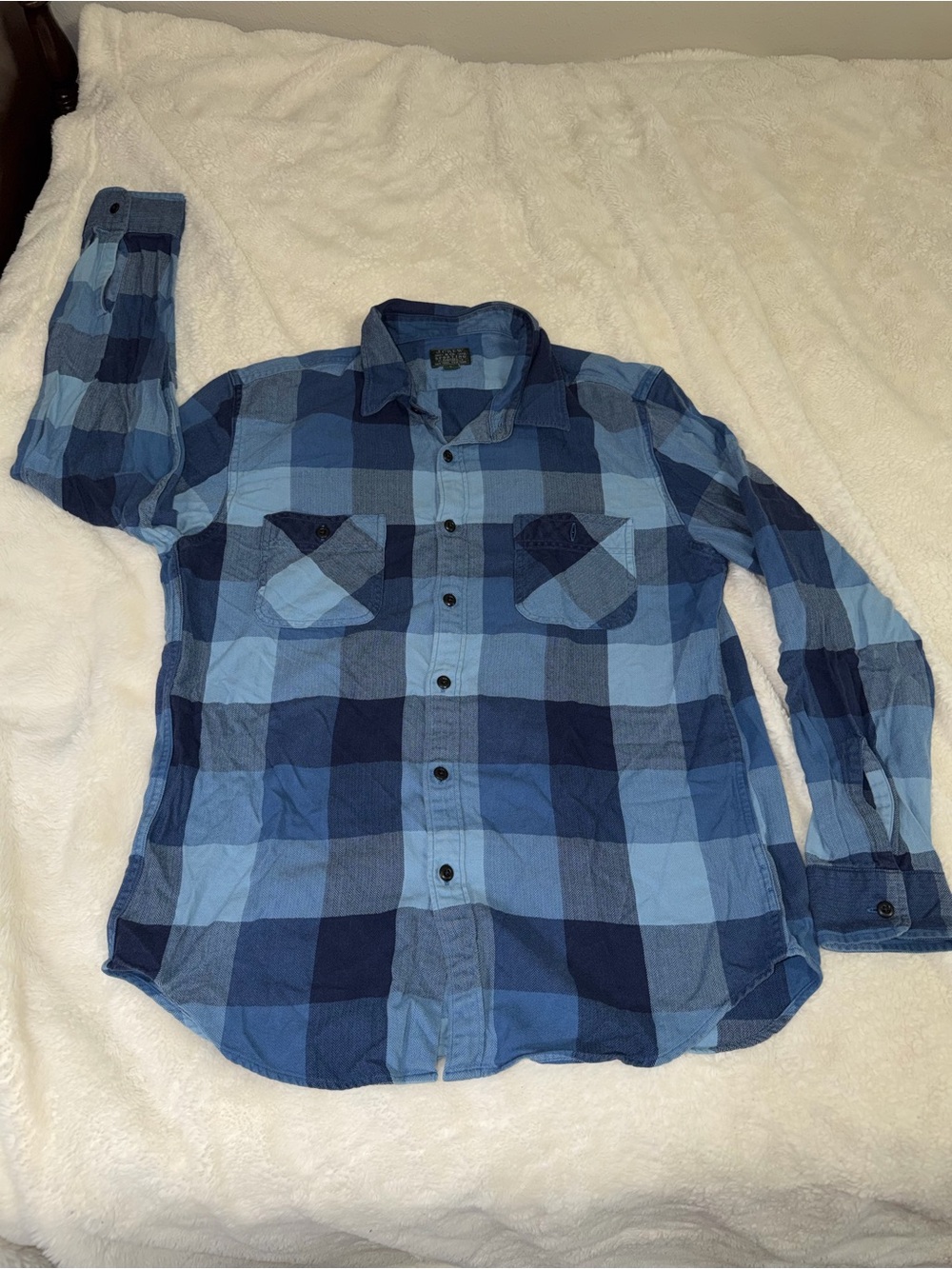 J. Crew Men's Blue Plaid Button-Down Shirt